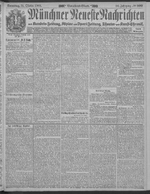 Münchner neueste Nachrichten Samstag 31. Oktober 1903