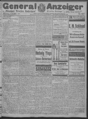 Münchner neueste Nachrichten Dienstag 3. Dezember 1907