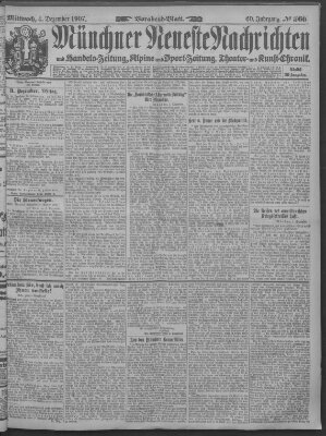 Münchner neueste Nachrichten Mittwoch 4. Dezember 1907