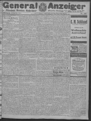 Münchner neueste Nachrichten Mittwoch 4. Dezember 1907