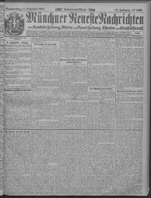 Münchner neueste Nachrichten Donnerstag 5. Dezember 1907