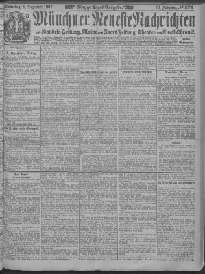 Münchner neueste Nachrichten Sonntag 8. Dezember 1907