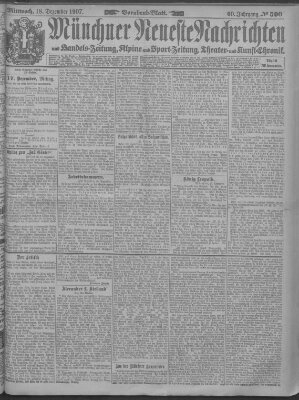 Münchner neueste Nachrichten Mittwoch 18. Dezember 1907