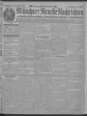 Münchner neueste Nachrichten Sonntag 29. Dezember 1907