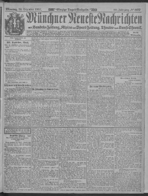 Münchner neueste Nachrichten Montag 30. Dezember 1907