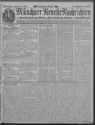 Münchner neueste Nachrichten Dienstag 3. September 1907