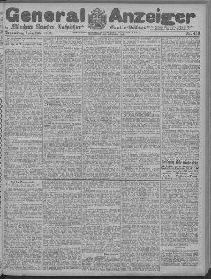 Münchner neueste Nachrichten Donnerstag 5. September 1907