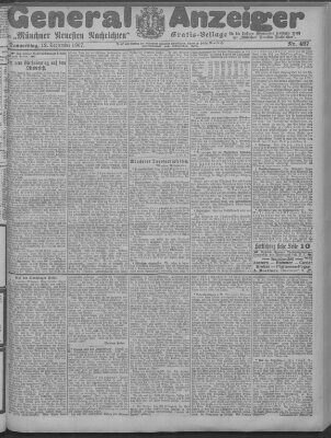 Münchner neueste Nachrichten Donnerstag 12. September 1907