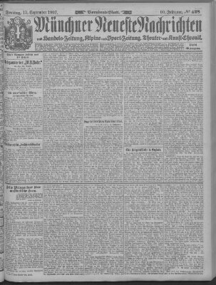 Münchner neueste Nachrichten Freitag 13. September 1907