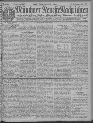 Münchner neueste Nachrichten Freitag 13. September 1907