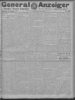 Münchner neueste Nachrichten Samstag 14. September 1907