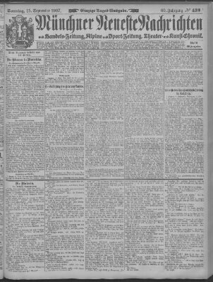 Münchner neueste Nachrichten Sonntag 15. September 1907