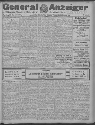 Münchner neueste Nachrichten Freitag 20. September 1907