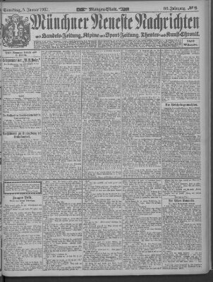 Münchner neueste Nachrichten Samstag 5. Januar 1907