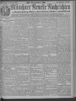 Münchner neueste Nachrichten Samstag 12. Januar 1907