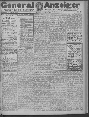 Münchner neueste Nachrichten Samstag 12. Januar 1907