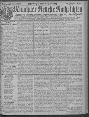 Münchner neueste Nachrichten Sonntag 13. Januar 1907