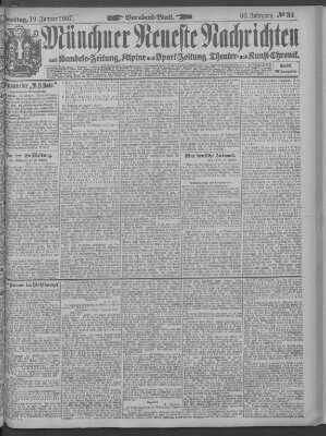 Münchner neueste Nachrichten Samstag 19. Januar 1907