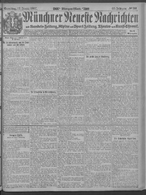 Münchner neueste Nachrichten Samstag 19. Januar 1907