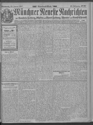 Münchner neueste Nachrichten Mittwoch 23. Januar 1907