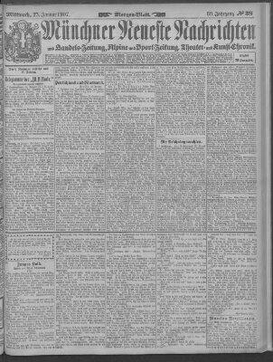 Münchner neueste Nachrichten Mittwoch 23. Januar 1907