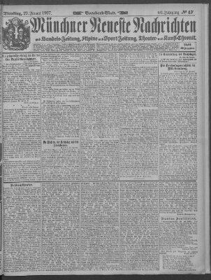 Münchner neueste Nachrichten Dienstag 29. Januar 1907