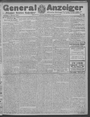 Münchner neueste Nachrichten Freitag 1. Februar 1907