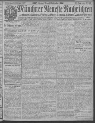 Münchner neueste Nachrichten Sonntag 3. Februar 1907