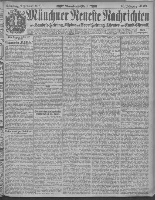 Münchner neueste Nachrichten Samstag 9. Februar 1907