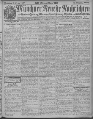 Münchner neueste Nachrichten Samstag 9. Februar 1907