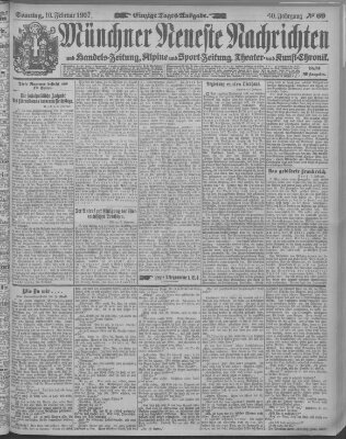 Münchner neueste Nachrichten Sonntag 10. Februar 1907