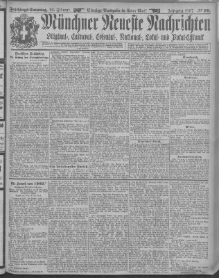 Münchner neueste Nachrichten Sonntag 10. Februar 1907