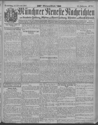 Münchner neueste Nachrichten Samstag 16. Februar 1907