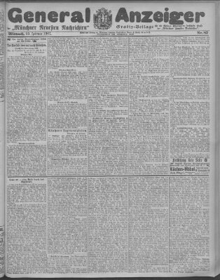 Münchner neueste Nachrichten Mittwoch 20. Februar 1907