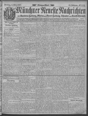 Münchner neueste Nachrichten Freitag 8. März 1907