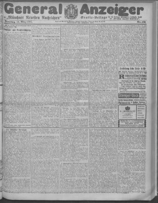 Münchner neueste Nachrichten Dienstag 12. März 1907