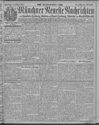 Münchner neueste Nachrichten Freitag 29. März 1907