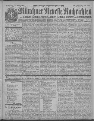 Münchner neueste Nachrichten Sonntag 31. März 1907