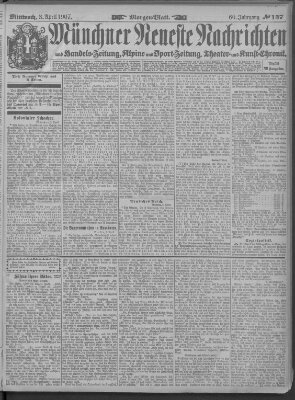 Münchner neueste Nachrichten Mittwoch 3. April 1907