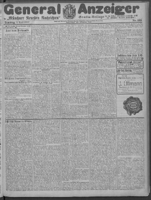 Münchner neueste Nachrichten Samstag 6. April 1907