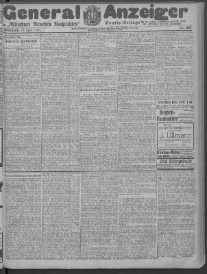 Münchner neueste Nachrichten Mittwoch 10. April 1907