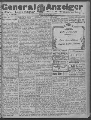 Münchner neueste Nachrichten Montag 15. April 1907