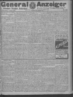 Münchner neueste Nachrichten Donnerstag 18. April 1907