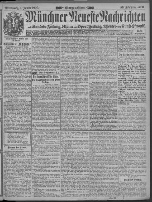 Münchner neueste Nachrichten Mittwoch 4. Januar 1905