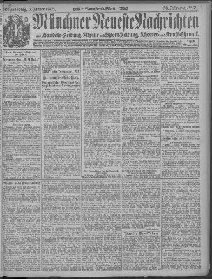 Münchner neueste Nachrichten Donnerstag 5. Januar 1905