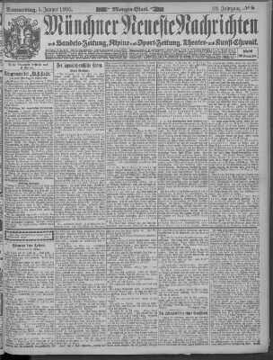 Münchner neueste Nachrichten Donnerstag 5. Januar 1905