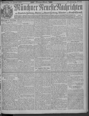 Münchner neueste Nachrichten Dienstag 10. Januar 1905