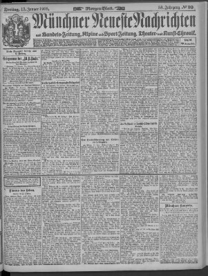 Münchner neueste Nachrichten Freitag 13. Januar 1905