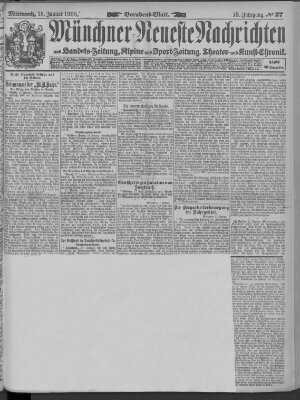 Münchner neueste Nachrichten Mittwoch 18. Januar 1905