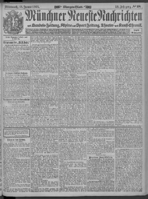 Münchner neueste Nachrichten Mittwoch 18. Januar 1905